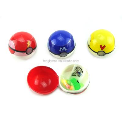 China Cartoon Toys ST-021 Pokemon Toys Fill Net Packing Push Ball Surprise Toy Candy With Tattoo for sale