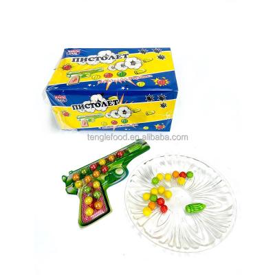 China Normal Kids Mini Fruity Gun Shape Soft Toy with Watermelon Ball Bubble Gum for sale