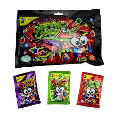 China PC-014 Full Size Bag Packing Halal Multi Flavors Fruit Candy Popping Candy for sale