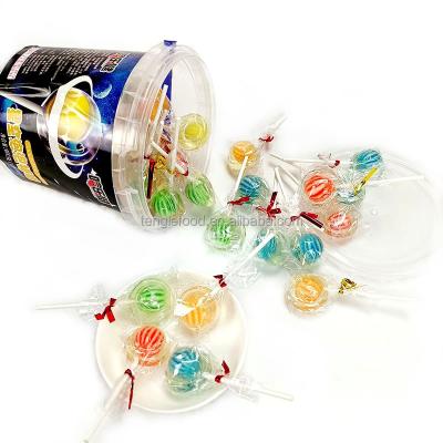 China Natural Delicious Starry Sky Bubble Lollipop for sale