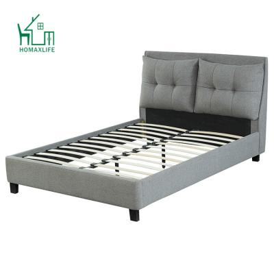 China Free Sample Wingback Button Tufted High Back Bed Frame for sale