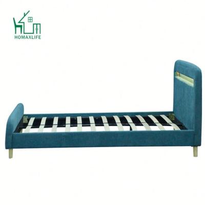 China Free Sample Tufted Natural Queen Beige Blue Fabric Bed Frame for sale