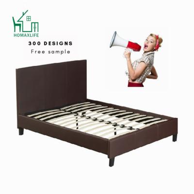 China Free Sample Tufted Faux Queen King Size Leather Bed Frame for sale