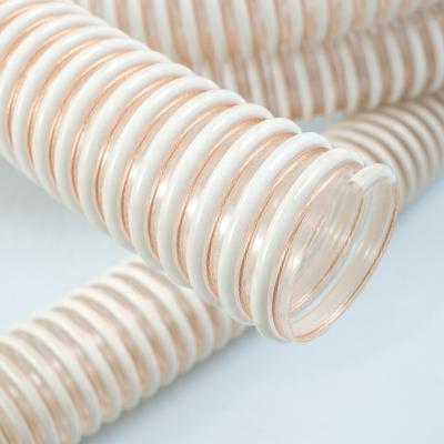 China Wire Reinforced Antistatic Polyurethane Ducting Hose Food And Pharmaceutical Tubes Flexible Duct For Abrasive Powder Industry for sale