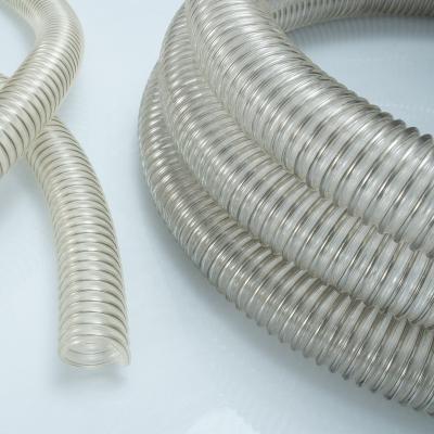 China Industry suction and conveying hose with spring steel wire tube TPU hose with thin wall for industry area for sale