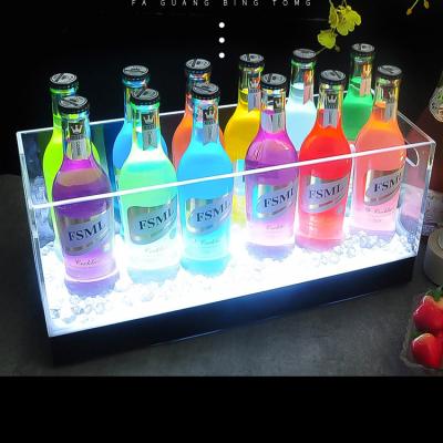 China Viable Wine Coolers And Refrigerators Acrylic Ice Bucket With LED Light For Display Beer Whiskey for sale