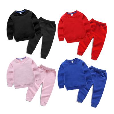 China 2020 Casual Autumn Warm Kids Cotton Hoodies 2pcs Pants Set Fashion LOGO Tracksuit Child Clothing Set Custom Made for sale