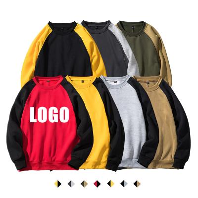 China OEM Quality Men Breathable Crewneck Color Block Pullover Splicing Raglan Sleeves Sweatshirt Hoodies Custom Made for sale