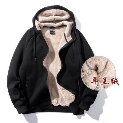 China Autumn Winter Sports Berber Fleece Men's Chic Tops Long Sleeve Hooded Casual Breathable Male Warm Tracksuit Plus Size Jackets for sale