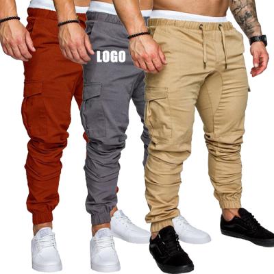 China Breathable Men's Casual Khaki Cargo Pants Springs Autumn Fashion Slim Fit Plus Size Plain Trousers Sweatpants for sale