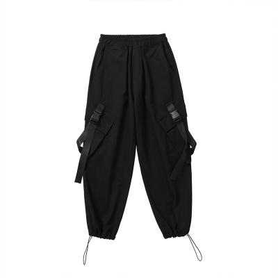 China Anti-Wrinkle Streetwear Hip Hop Pants Loose Korean Style Waist Jogger Men's Cargo Running Elastic Pants for sale