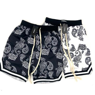 China New Breathable Men Hip Hop Drawstring Sweat Shorts Pants Summer Loose Casual African Paisley Bandana Shorts for sale