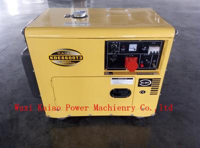 China Key Start Soundproof Small Diesel Generators Air Cooled Three Phase KDE8600T3 for sale