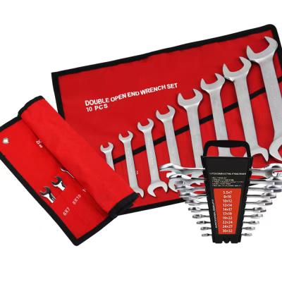 China High Quality 8 10 Pcs Combination Rachet Open End Wrench Auto Repair Auto Repair Tools Hand Sets Double Open End Wrench for sale