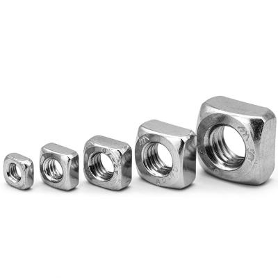 China High Quality Heavy Industry 316 Stainless Steel Square Nuts M6 Four-sided For Auto Parts Fasten Fit Square Coupling Nut Insert Nut for sale