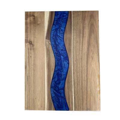 China Best selling China factory custom super super acacia wood with epoxy resin cutting board for kitchen, steak board, cheese board for sale