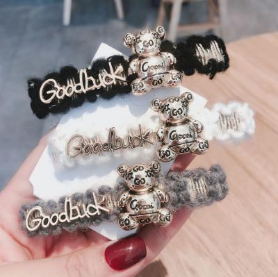 China Environmentally friendly Korean creative hair accessories combine hairpin adult letter good luck and bear hair clips for sale