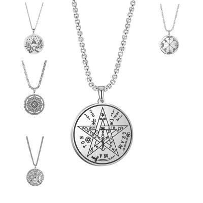 China Environmental Friendly Astrology Jewelry Platinum Stainless Steel Necklace Chain Stainless Steel Zodiac Necklace Pendant for sale