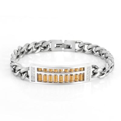 China Environmental Friendly Ion Steel And Creative Jewelry Titanium Stainless Steel Can Move Abacus Bracelet for sale