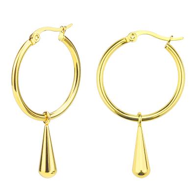 China Hot Selling Eco-Friendly Water Drop Conical Unique Stainless Earring Jewelry Steel Earrings for sale