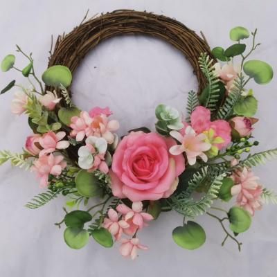 China 2021 AMAZAON Hot-selling natural wreath and artificial flower for garden decoration 42cm for sale