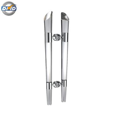 China Modern Custom Pull Handle Tempered Glass Lever Kitchen Stainless Steel DMD195 Crystal Door Handle for sale