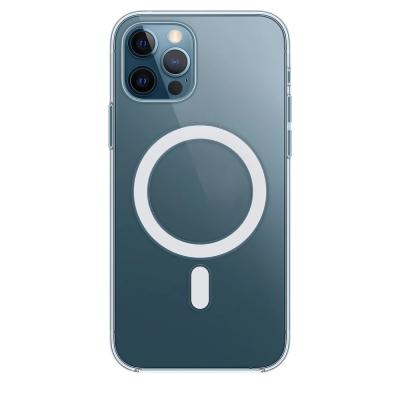 China Scratchproof For Magnetic Safe Mobile Phone Transparent Soft Protective Magnetic Charging Case For iPhone 12 With Logo for sale