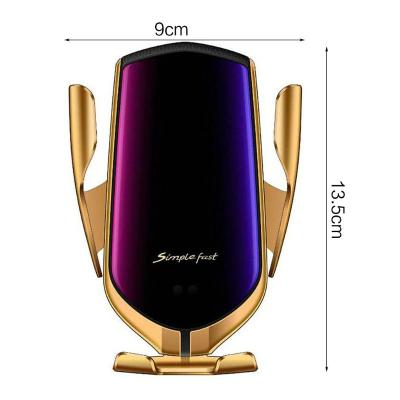 China Hot Sale R2 10W Qi Fast Car Charger Backup Charger High Speed ​​Wireless Phone Holder for sale