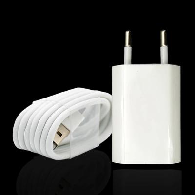 China For iPhone 5W Wall Charger 5V 1A 5W QC2.0 Original 1 Port Mobile Normal USB Home Charger With 1 Micro-USB Cable Chargers For Apple for sale