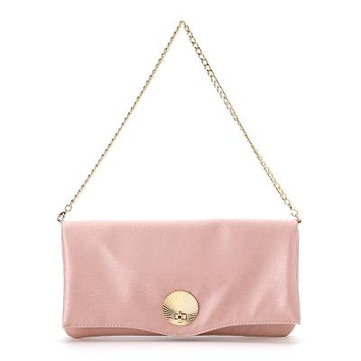 China Fold over flap cltuch bag pink fold over flap with clasp satin clutch bag bolsos de mano push button clutches for sale