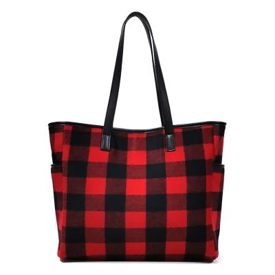 China Plaid Plaid Tote Bag Weekend Plaid Bag Tartan Tote Bag Weekend Plaid Bag Designer Oversized Red Oversized Tartan Bag Tote Bag for sale