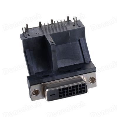 China Denentech DVI High All Shield 24+1P Female DIP DVI Right Angle Connector V833-2400T00106X for sale