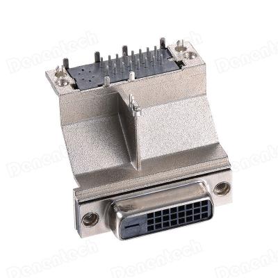 China Denentech DVI High All Shield 24+1P Female DIP DVI Right Angle Connector V833-2400T00106X for sale