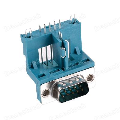 China Type DR09 Right Angle Single Left High Male D-SUB PCB Denentech Connector For Audio And Video for sale