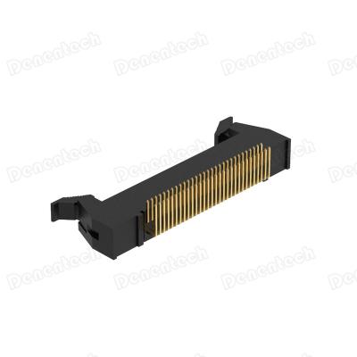 China Delentech 1.27x2.54mm PCB Ejector Header H20.30 Dual Row Right Angle Connector for sale