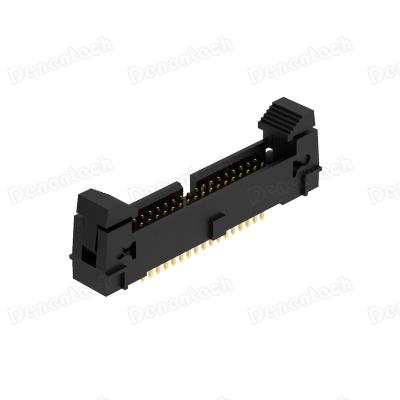 China Delentech 1.27mm PCB Ejector Header H11.30 Double Row DIP Straight Connector for sale