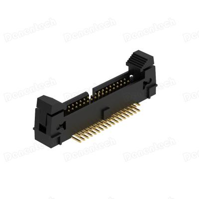 China Delentech 1.27mm PCB Ejector Header H11.30 Dual Row PCB Right Angle Connector for sale