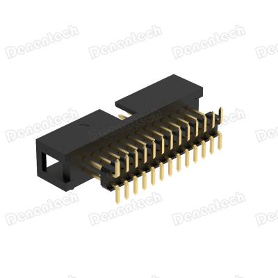 China Delentech 2.54mm H9.0 W8.80 Double Row PCB Board Directly Step Up SMD Box Header for sale