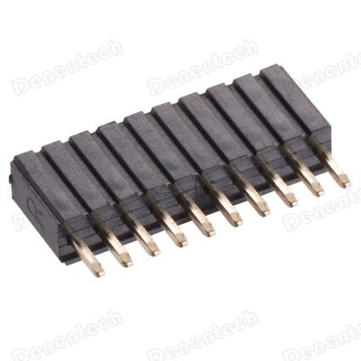 China DIP Denentech 1.27mm Pitch H4.60mm Straight DIP Parts Female Header Connector For PCB for sale