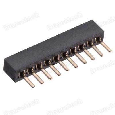 China Desentech 1.27mm Pitch 10 Pin Female Header H3.40mm Right Angle DIP U Type For PCB for sale