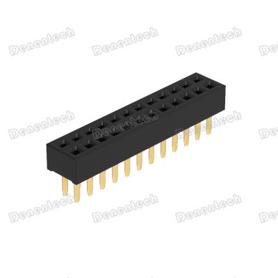 China PCB Delentech Pitch Header H2.10 Female Straight Connector 1.27mm Dual Row for sale