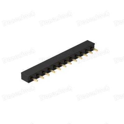 China Denentech 2.54mm Female Single Row H3.55W2.5 Header Female PCB Header DIP Straight Connector for sale