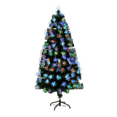 China PVC& Wholesale 150CM PE LED Christmas Tree Head Mall Store Decoration Colorful Colorful Fiber Optic Fiber Optic Christmas Gifts for sale