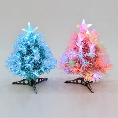 China PVC& PE Factory Custom 60CM Color Fiber PVC Christmas Tree Flocking Christmas Tree Decorations for sale