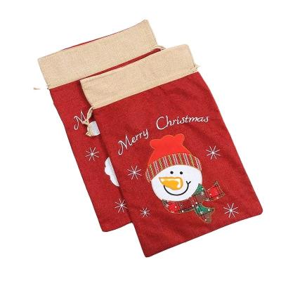 China Fabric Factory Custom Light Up Cute Christmas Gift Bag Candy Bags Christmas Candy Bag for sale