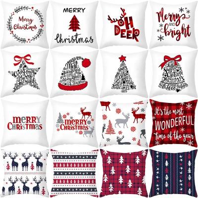 China 2021 Popular Christmas Gift 45cm Merry Christmas Cushion Cover Pillow Case Christmas Decorations for Home Christmas Noel Ornament Happy New Year 2022 for sale