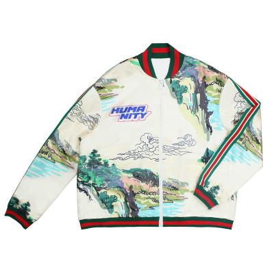 China Fashion OEM Men's Polyester UP Long Sleeve Tops Zipper Jacket Digital Printing Casual Baseball Uniform Streetwear Sport Coat Blazer Custom for sale