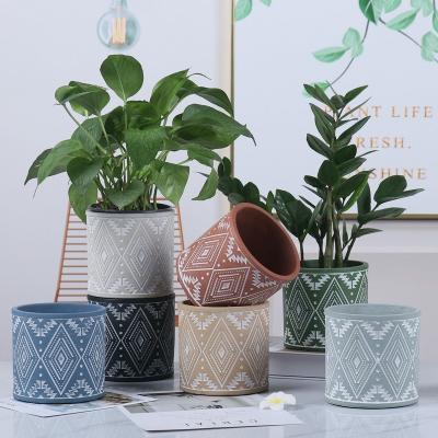 China Retro Living Room Modern Matte Cement Nordic Succulent Gardening Pots and Planters for Plants for sale