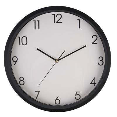 China Europe Wall Clock 15 Inch Black Silent Home Office Bedroom Decor Quartz 3D Wall Clock for sale