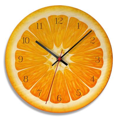 China Style Antique Wall Clock 12 Inch Fruit Design Living Room Bedroom Home Office Decor Quartz Silent 3D Needle Wall Clock for sale